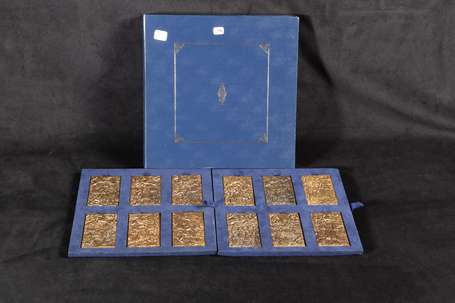 Coffret médailles 12 plaquettes de bronze des 