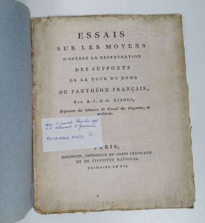 [ARCHITECTURE] - GISORS (A.-J. B.-G.) - Essais sur