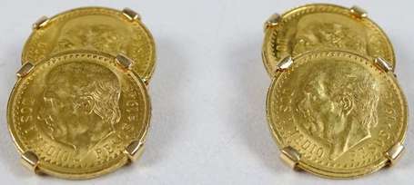 Paire de boutons de manchettes en or jaune 18K 