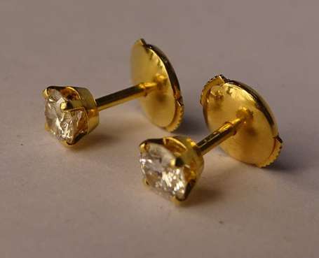 Paire de boutons d'oreilles en or jaune 18K 