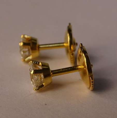 Paire de boutons d'oreilles en or jaune 18K 