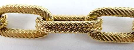 Bracelet chaîne maille droite torsadée en or jaune