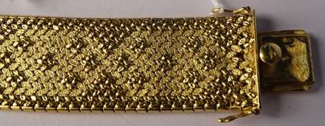 Bracelet ruban en or jaune 18K (750°/00) à maille 