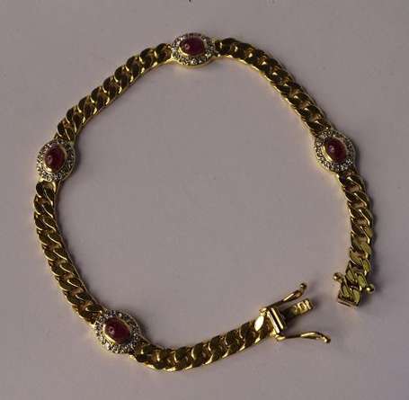 Bracelet gourmette en or jaune 18K (750°/00), la 