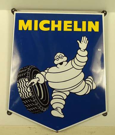 MICHELIN : Plaque émaillée pentagonale illustrée 