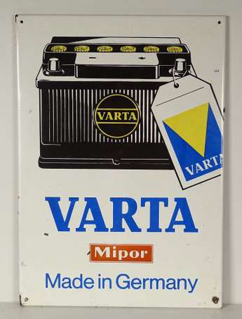 VARTA MIPOR : Plaque émaillée illustrée d'une 