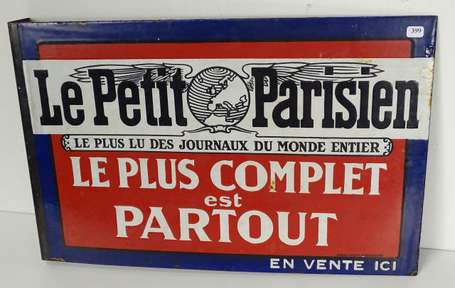 LE PETIT PARISIEN : Plaque émaillée double-face à 