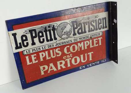 LE PETIT PARISIEN : Plaque émaillée double-face à 