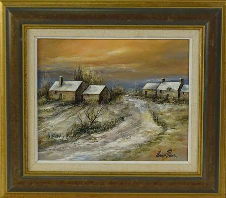 MAS Olivier (1959) - Campagne sous la neige. Huile