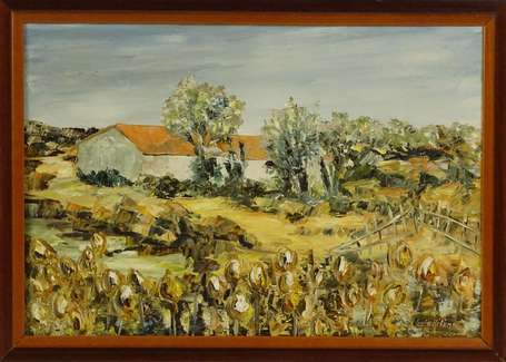 HELENE Lucie XXe - Marais d'Olonne. Huile sur 