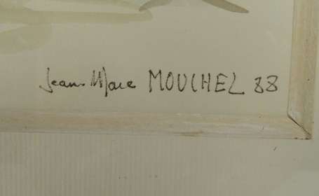 MOUCHEL Jean-Marie XXe - Honfleur. Aquarelle, 