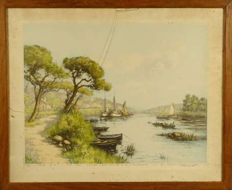 LAFITTE Alphonse (1863-?) - Bateaux sur la rivière