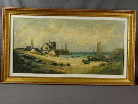 Indureau  R. Bord de mer, Huile sur toile, signée 