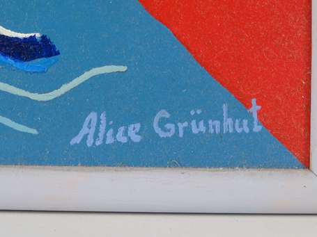 GRUNHUT Alice Xxé Carnaval Huile sur carton signée