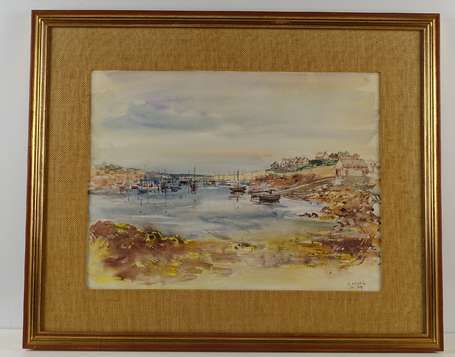 VASLIN Georges (1921-2002) Port. Aquarelle signée 