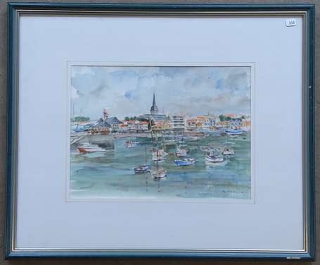 VASLIN Georges (1921-2002) Port. Aquarelle signée 