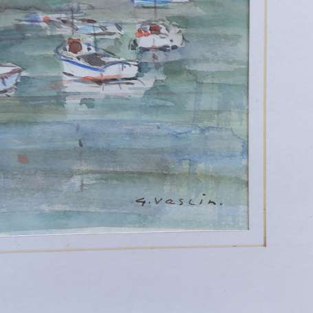 VASLIN Georges (1921-2002) Port. Aquarelle signée 