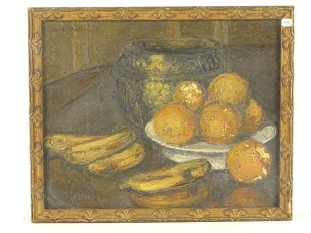 MALLIA René (1885 - 1931) Nature morte aux fruits.