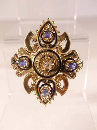 Broche polylobée en or jaune 18K (750°/00) et 