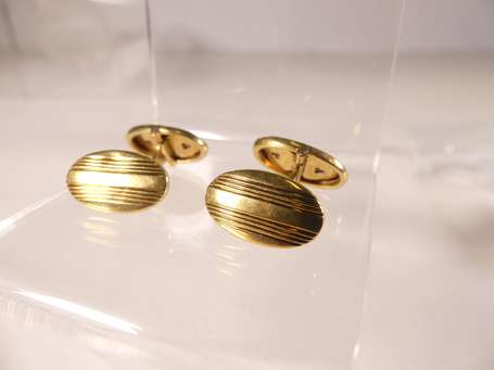 Paire de boutons de manchette en or jaune 18K 