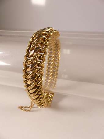 Bracelet maille américaine en or jaune 18K 