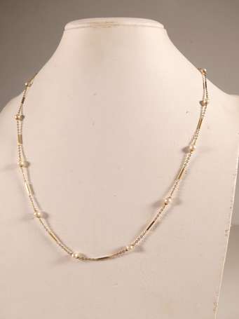 Collier en or jaune 18K (750°/00), la maille 