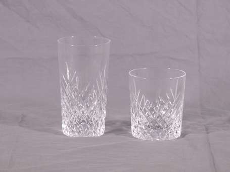CRISTAL DE SEVRES - Réunion de 6 verres à whisky 