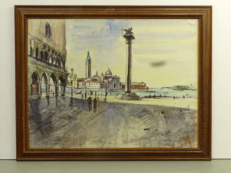 LAVAGNA Jean (1909-2002) - Venise, la place Saint 