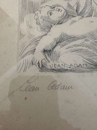 ADAM Jean (XXè siècle) - Maternité. Burin, signé 
