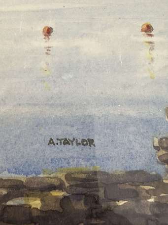 TAYLOR A. (XXè siècle) - Marine. Aquarelle, signée