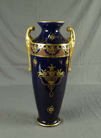 TOURS, Manufacture JAGET et PINON - Grand vase 