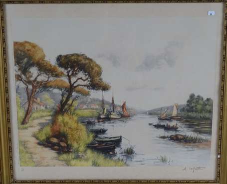 LAFITTE Alphonse (1872-1936) - Bateaux sur la 