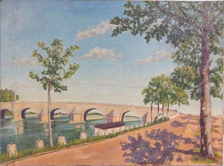 DEZAUNAY Guy (1896-1964) - Bord de rivière. Huile 