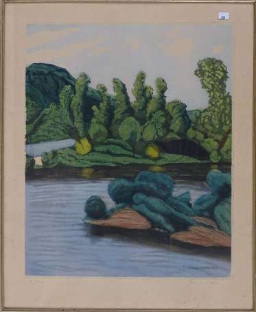 VILLON Jacques (1875-1963) - Paysage de rivière 