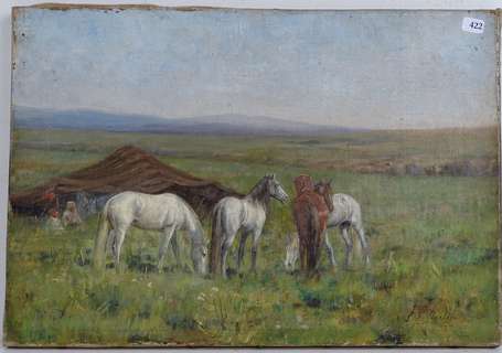 SHONBORN John Lewis (1852-1931) - Chevaux pâturant