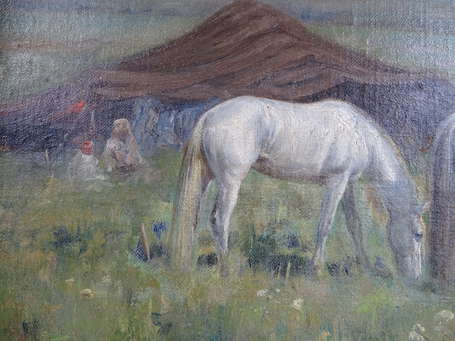 SHONBORN John Lewis (1852-1931) - Chevaux pâturant