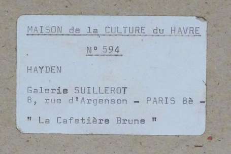 HAYDEN Henri (1883-1970) La cafetière brune. 