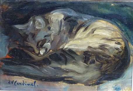 CARDINAL Emile Valentin (1883-1958). Chat couché. 