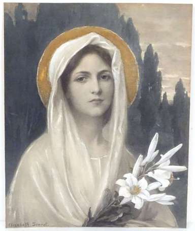SONREL Elisabeth (1874-1953) - Femme aux lys. 