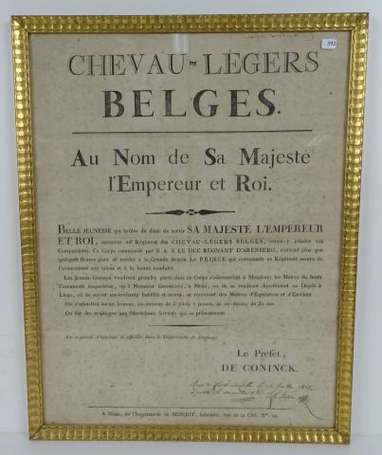 Placard pour le recrutement au régiment des 