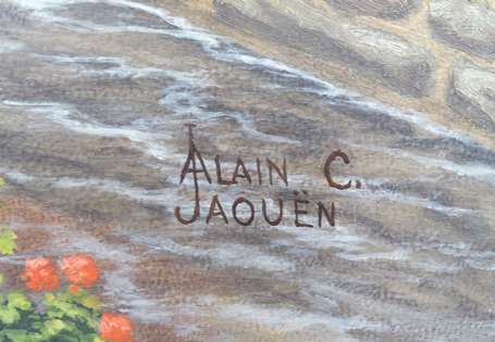JAOUEN Alain XXe - Vue d'Annecy. Huile sur carton,