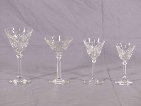 BACCARAT - Partie de service de verres 39 pièces 