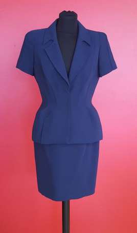 THIERRY MUGLER - Tailleur vintage bleu marine, la 