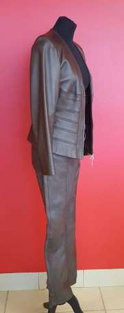 THIERRY MUGLER - Tailleur pantalon en agneau 