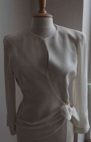 THIERRY MUGLER - Veste cintrée en polyester blanc,