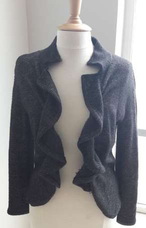 VALENTINO - Veste en laine mélangée chinée gris, 