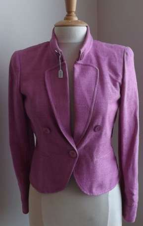 VALENTINO - Veste Vintage en lin rose fuchsia, le 