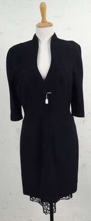 THIERRY MUGLER - Robe Vintage noire avec manches 