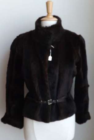 PAULE KA - Veste en lapin marron T. 40