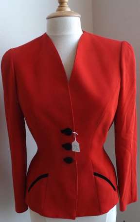 THIERRY MUGLER - 3 vestes Vintage sans col (rouge,